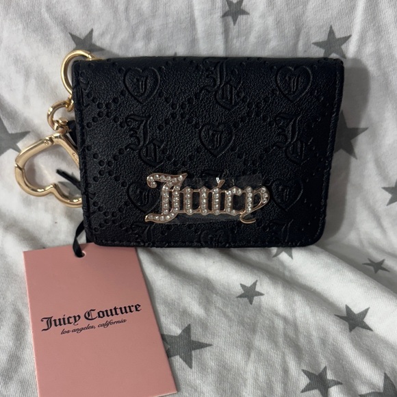 Juicy Couture Black Card Holder with Gold Details - Picture 1 of 2